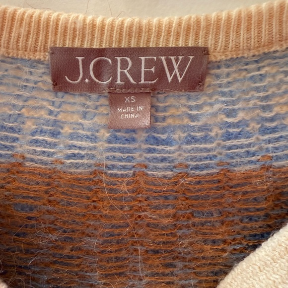 Pristine J.Crew Fair Isle Cardigan in Frosted Tundra Snow Brushed Sweater XS - Picture 3 of 6